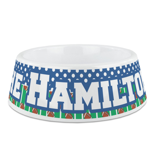 Custom Football Plastic Dog Bowl - Medium (Personalized)