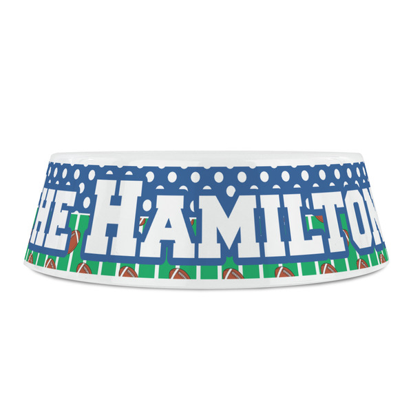 Football Plastic Pet Bowls - Small - FRONT