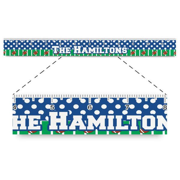 Custom Football Plastic Ruler - 12" (Personalized)