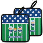Football Pot Holders - Set of 2 w/ Multiple Names
