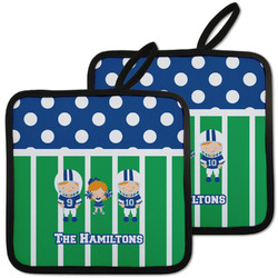 Football Pot Holders - Set of 2 w/ Multiple Names