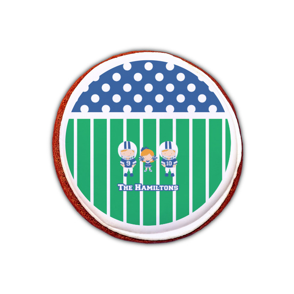 Football Printed Icing Circle - XSmall - On Cookie