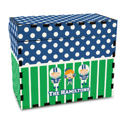 Football Wood Recipe Box - Full Color Print (Personalized)