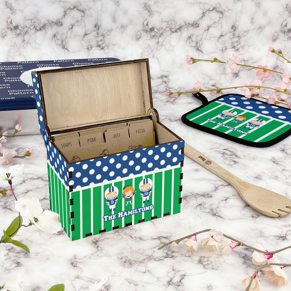 Football Recipe Box - Full Color - In Context