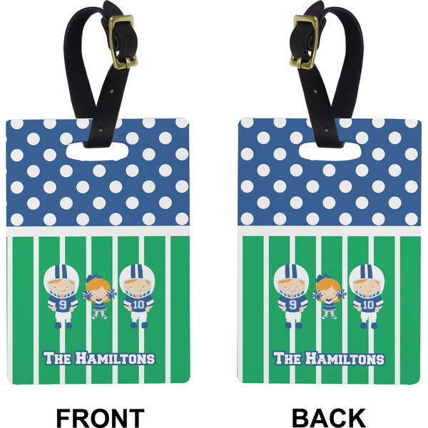 Football Rectangle Luggage Tag (Front + Back)
