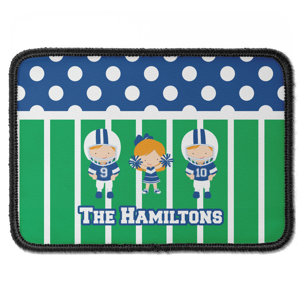 Custom Football Iron On Rectangle Patch w/ Multiple Names
