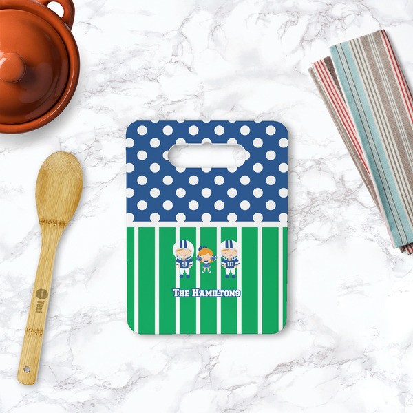 Football Rectangle Trivet with Handle - LIFESTYLE