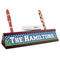 Football Red Mahogany Nameplates with Business Card Holder - Angle