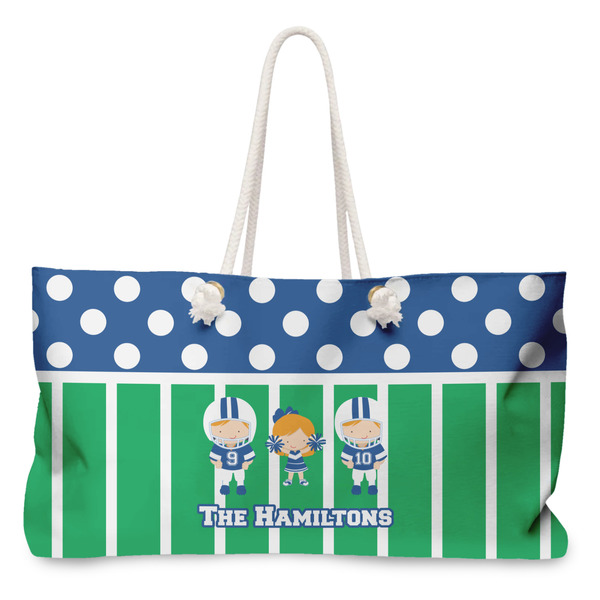 Custom Football Large Tote Bag with Rope Handles (Personalized)