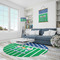 Football Round Area Rug - IN CONTEXT