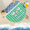 Football Round Beach Towel Lifestyle