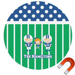 Football Round Car Magnet - 6" (Personalized)