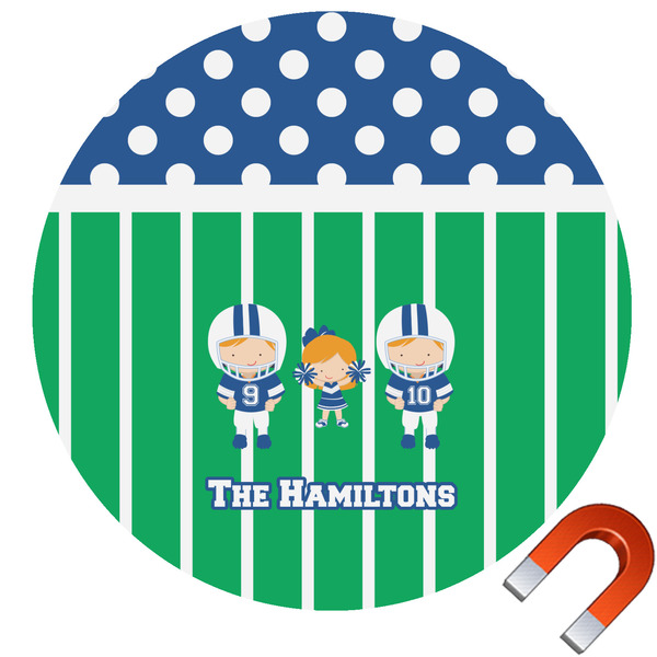 Custom Football Round Car Magnet - 10" (Personalized)