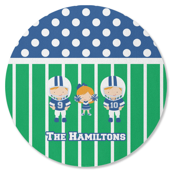 Football Round Coaster Rubber Back - Single