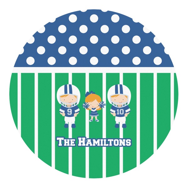 Custom Football Round Decal - Large (Personalized)