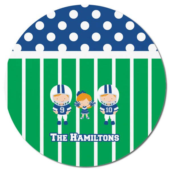 Football Round Fridge Magnet - FRONT