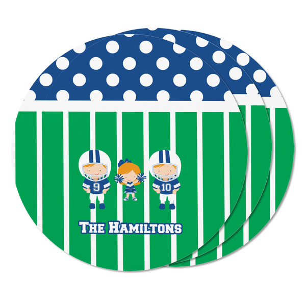 Football Round Fridge Magnet - THREE