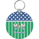 Football Round Plastic Keychain (Personalized)