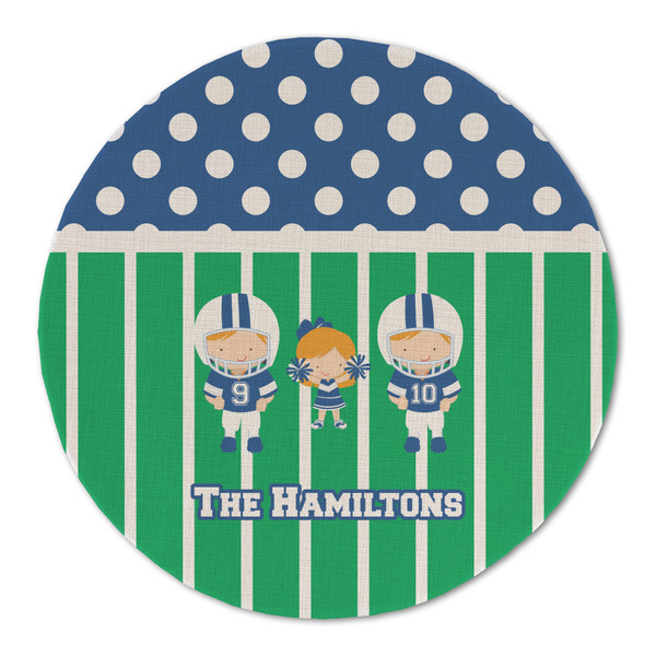 Custom Football Round Linen Placemat - Single Sided (Personalized)