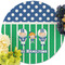 Football Round Linen Placemats - Front (w flowers)