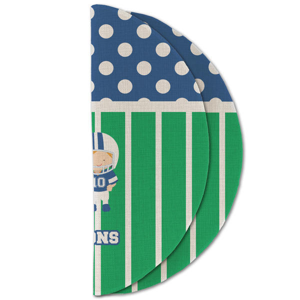 Football Round Linen Placemats - HALF FOLDED (double sided)