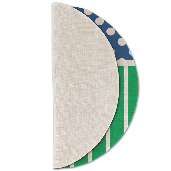 Football Round Linen Placemats - HALF FOLDED (single sided)
