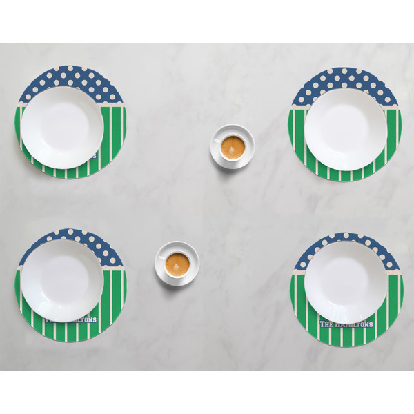 Football Round Linen Placemats - LIFESTYLE (set of 4)
