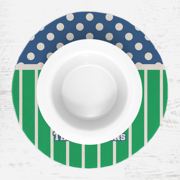 Football Round Linen Placemats - LIFESTYLE (single)