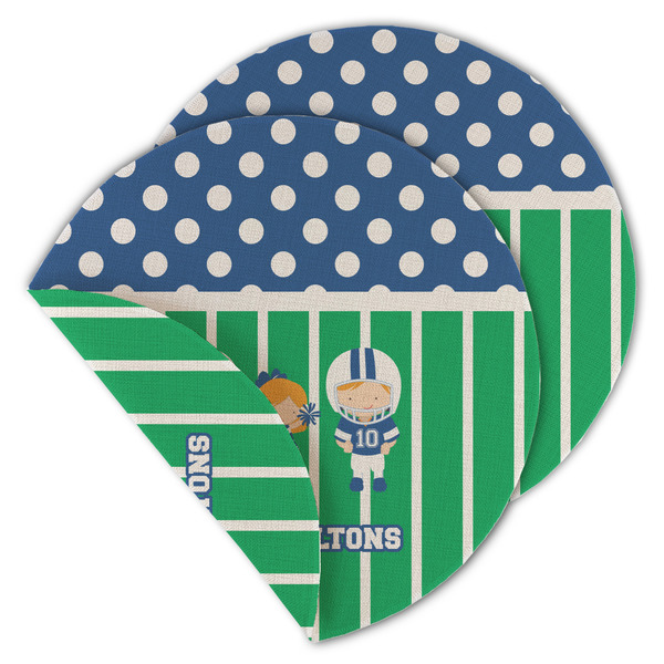 Custom Football Round Linen Placemat - Double Sided (Personalized)