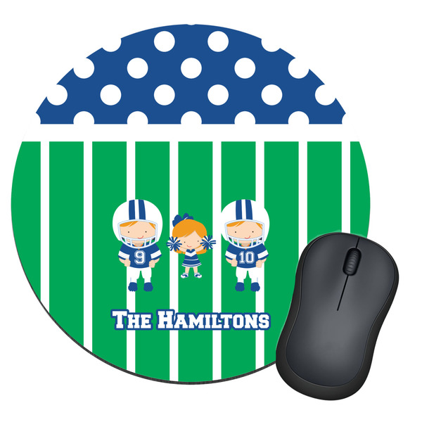 Custom Football Round Mouse Pad (Personalized)