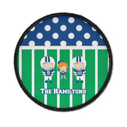 Football Iron On Round Patch w/ Multiple Names
