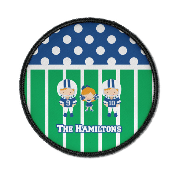 Custom Football Iron On Round Patch w/ Multiple Names