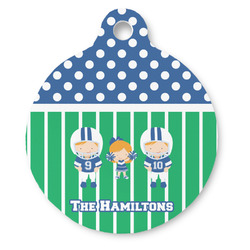 Football Round Pet ID Tag (Personalized)