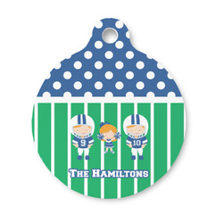 Football Round Pet ID Tag - Small (Personalized)