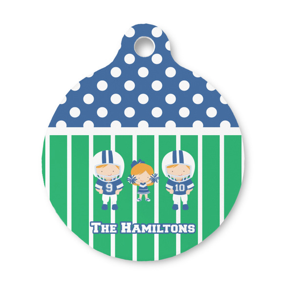 Custom Football Round Pet ID Tag - Small (Personalized)