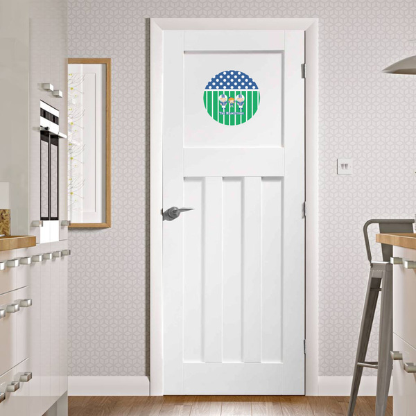 Football Round Wall Decal on Door