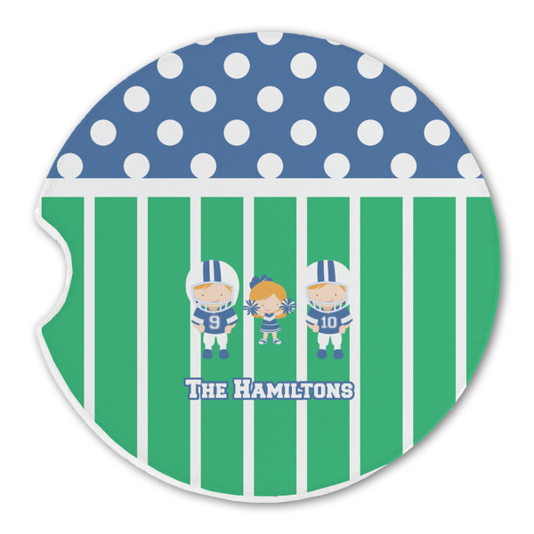 Custom Football Sandstone Car Coaster - Single (Personalized)