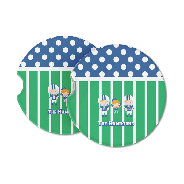 Custom Football Sandstone Car Coasters (Personalized)