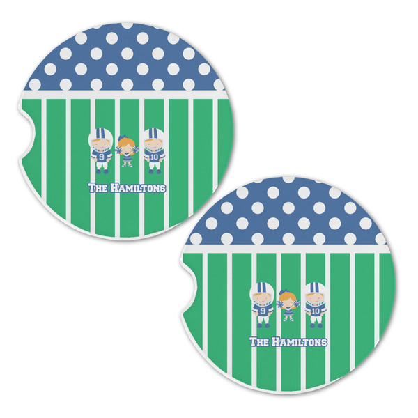 Football Sandstone Car Coasters - Set of 2