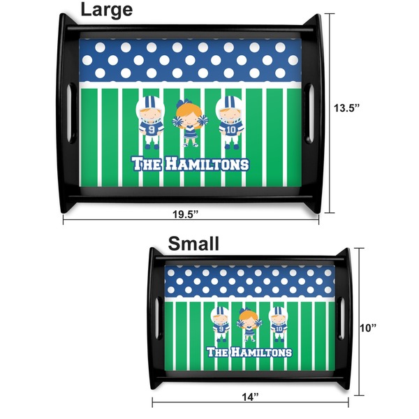 Football Serving Tray Black Sizes