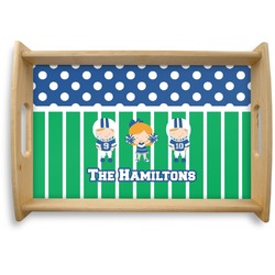 Football Natural Wooden Tray - Small (Personalized)