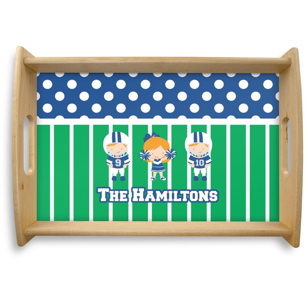 Custom Football Natural Wooden Tray - Small (Personalized)