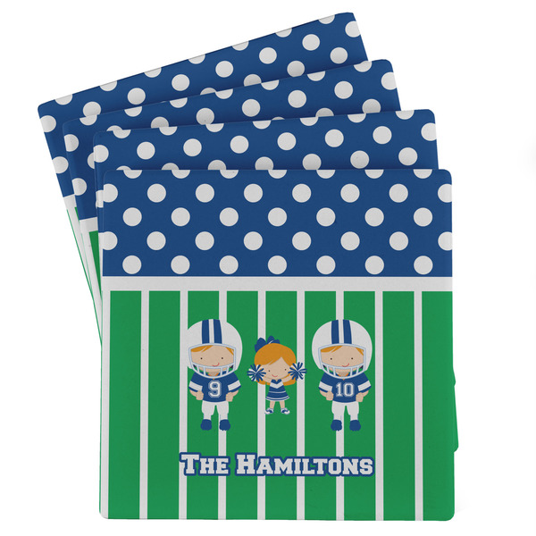 Custom Football Absorbent Stone Coasters - Set of 4 (Personalized)