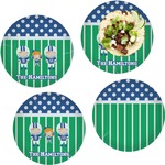 Football Set of 4 Glass Lunch / Dinner Plate 10" (Personalized)