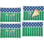 Football Set of 4 Glass Rectangular Appetizer / Dessert Plate (Personalized)