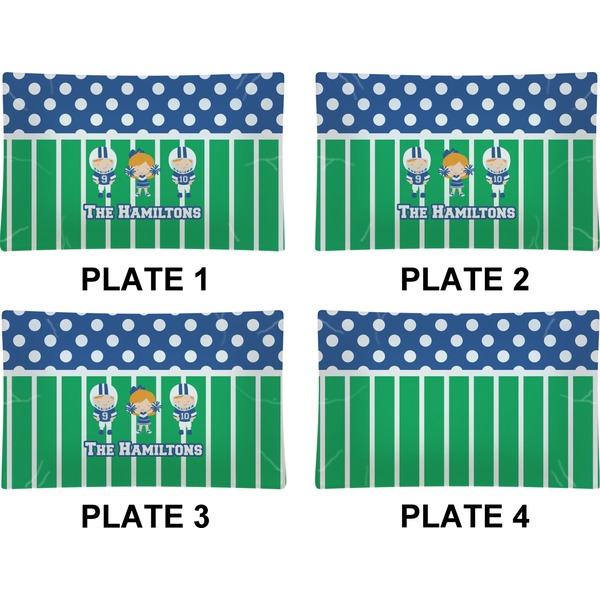 Football Set of Rectangular Dinner Plates (Approval)