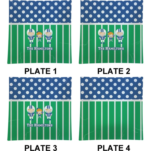 Football Set of Square Dinner Plates (Approval)