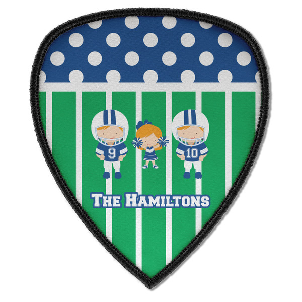 Custom Football Iron on Shield Patch A w/ Multiple Names