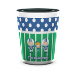 Football Ceramic Shot Glass - 1.5 oz - Two Tone - Set of 4 (Personalized)