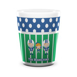 Football Ceramic Shot Glass - 1.5 oz - White - Set of 4 (Personalized)